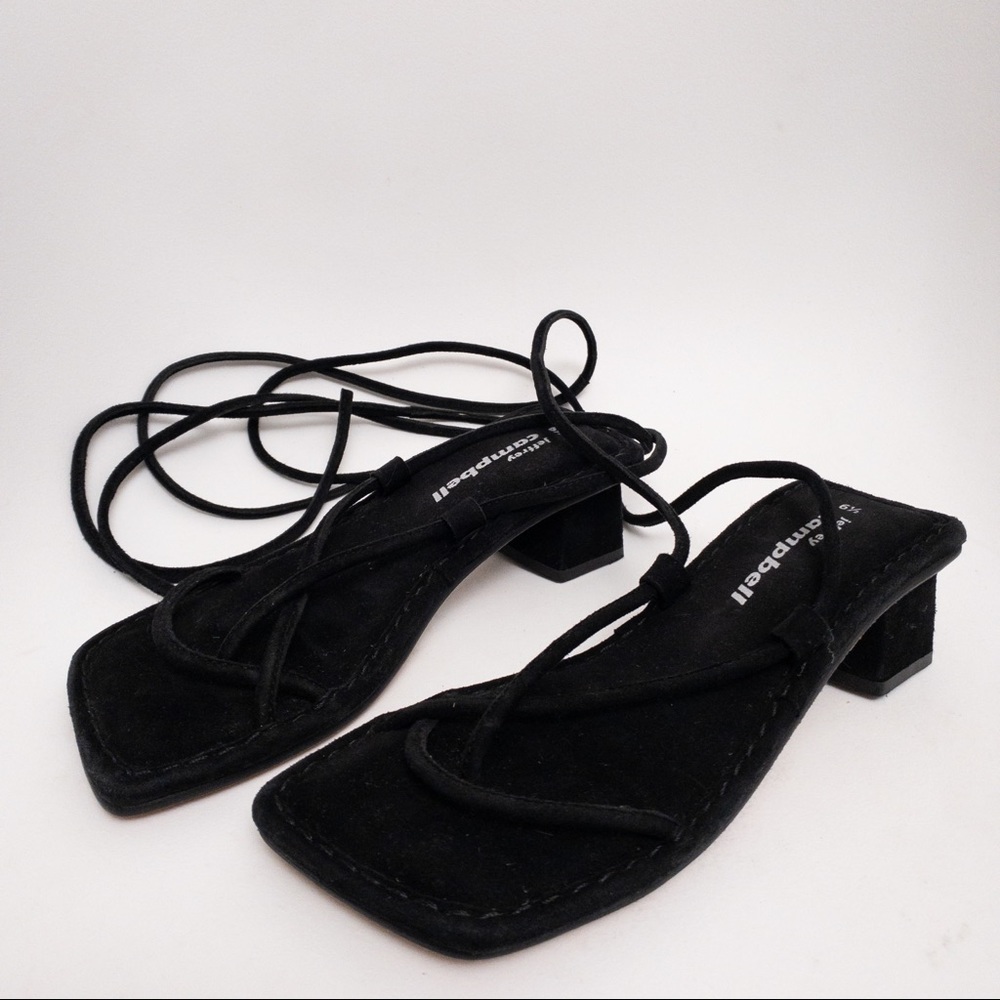 JEFFREY CAMPBELL Kaine Wraparound Tie Sandal Black Size 6.5 - Picture 3 of 9
